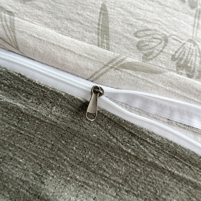 91家纺网 家纺一手货源 找家纺 卢赛尔 2025新品加厚130g高克重复古风原麻印花四件套单被套 草芙蓉