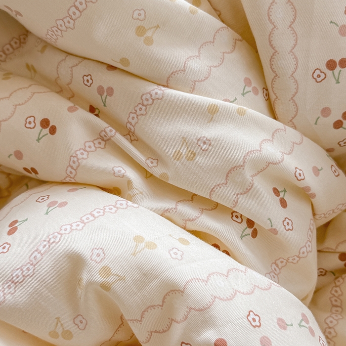 91家纺网 家纺一手货源 找家纺 梦依依 （加微信送买家秀）2025新款40支全棉豆豆被大豆被夏被冬秋被子被芯-风格二 樱桃树