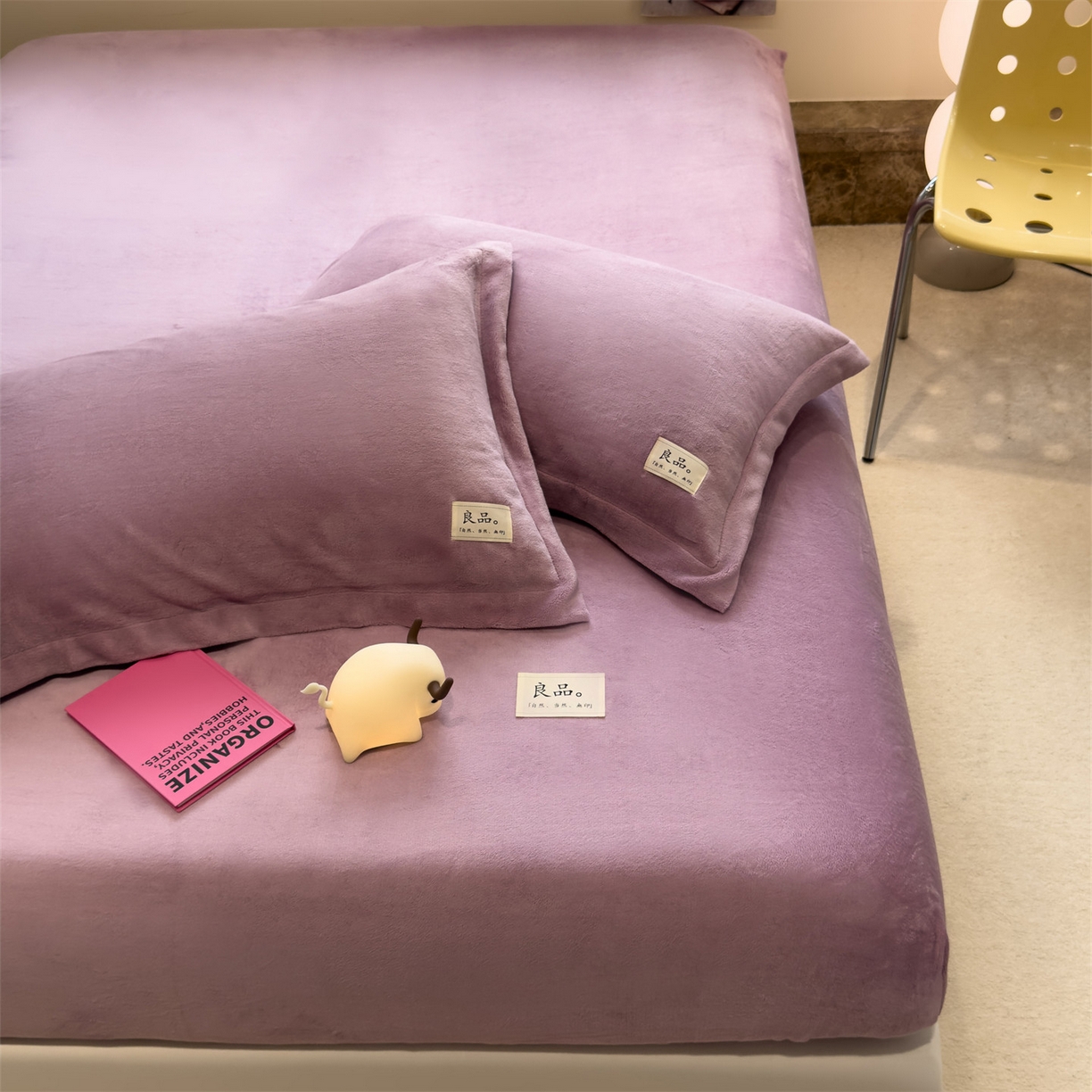 91家纺网 家纺一手货源 找家纺 857家居 2025新款高克重牛奶绒床单床笠系列 良品-薰衣草紫