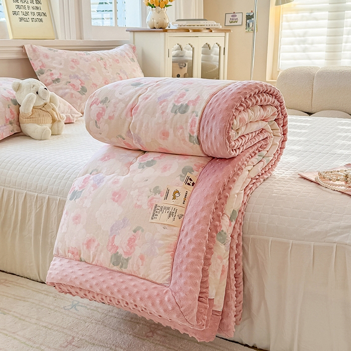 91家纺网 家纺一手货源 找家纺 梦依依 （加微信送买家秀）2025新款40支全棉豆豆被大豆被夏被冬秋被子被芯-风格二 潮汐月影