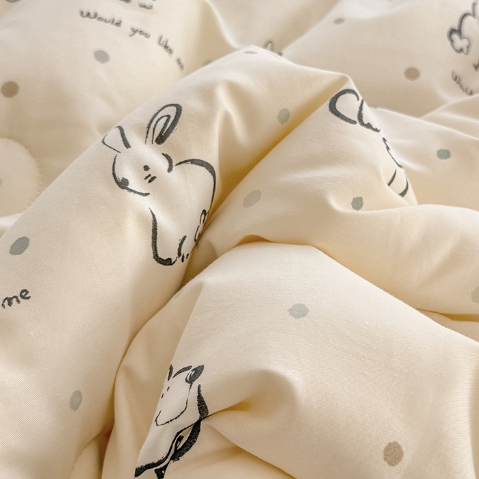 91家纺网 家纺一手货源 找家纺 梦依依 （加微信送买家秀）2025新款40支全棉豆豆被大豆被夏被冬秋被子被芯-风格二 涂鸦乐园