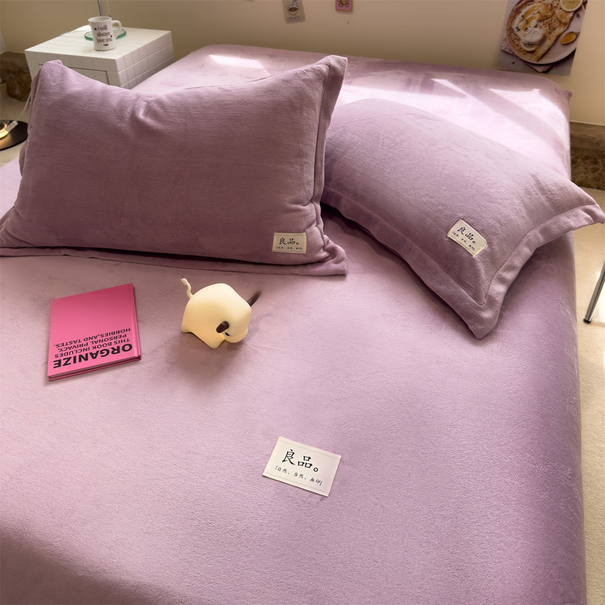 91家纺网 家纺一手货源 找家纺 857家居 2025新款高克重牛奶绒床单床笠系列 良品-薰衣草紫