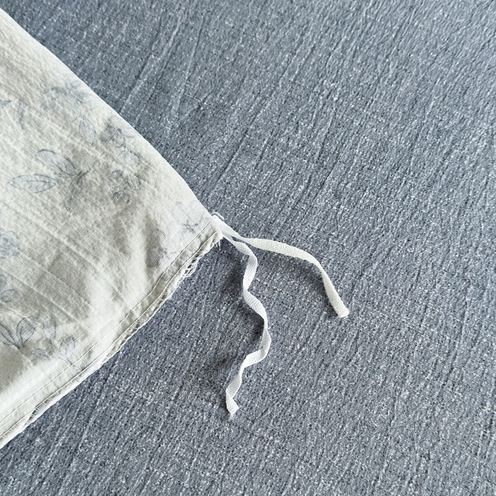 91家纺网 家纺一手货源 找家纺 卢赛尔 2025新品加厚130g高克重复古风原麻印花四件套单被套 青千雪