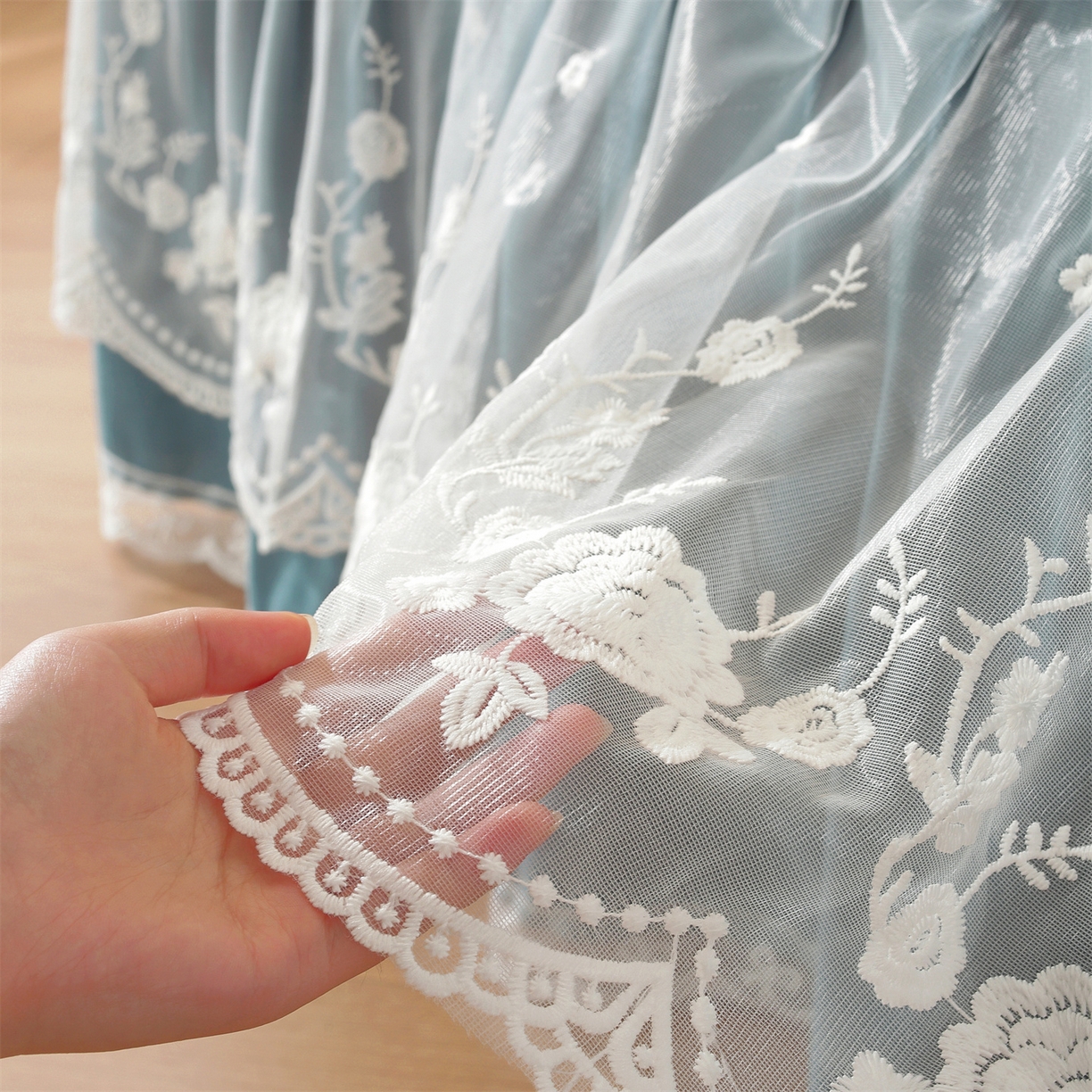 91家纺网 家纺一手货源 找家纺 共鸣沙发垫 2025新款羊毛尼茶几垫-星语 星语蓝色