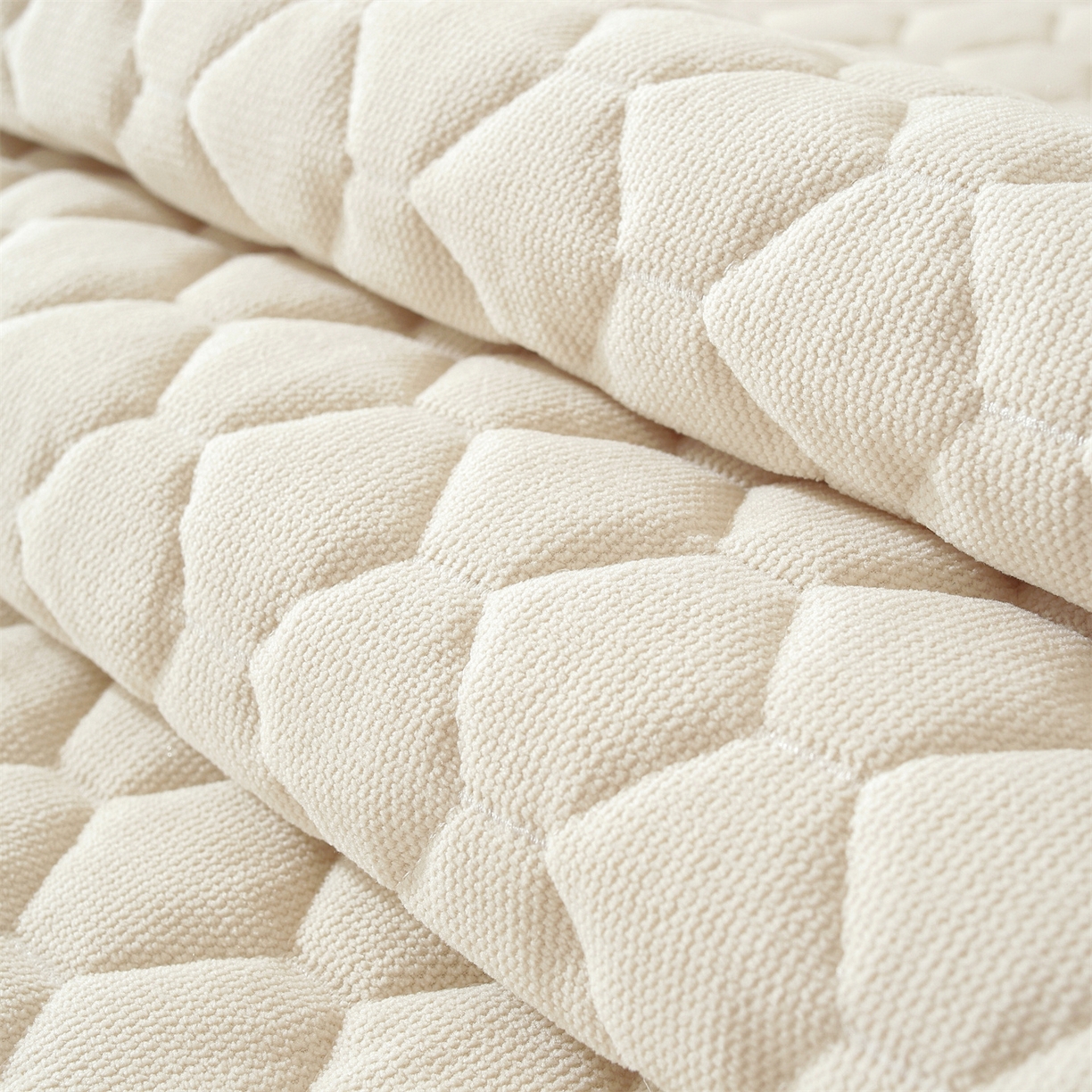 91家纺网 家纺一手货源 找家纺 共鸣沙发垫 2025新款羊毛尼茶几垫-星语 星语米色