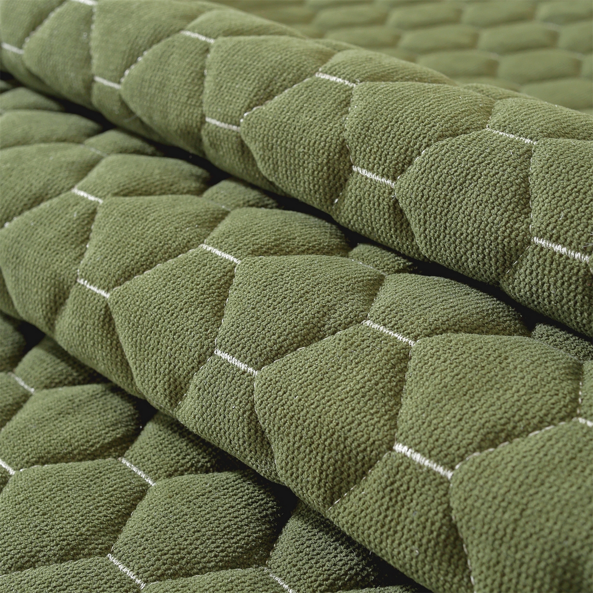 91家纺网 家纺一手货源 找家纺 共鸣沙发垫 2025新款羊毛尼茶几垫-星语 星语抹茶色