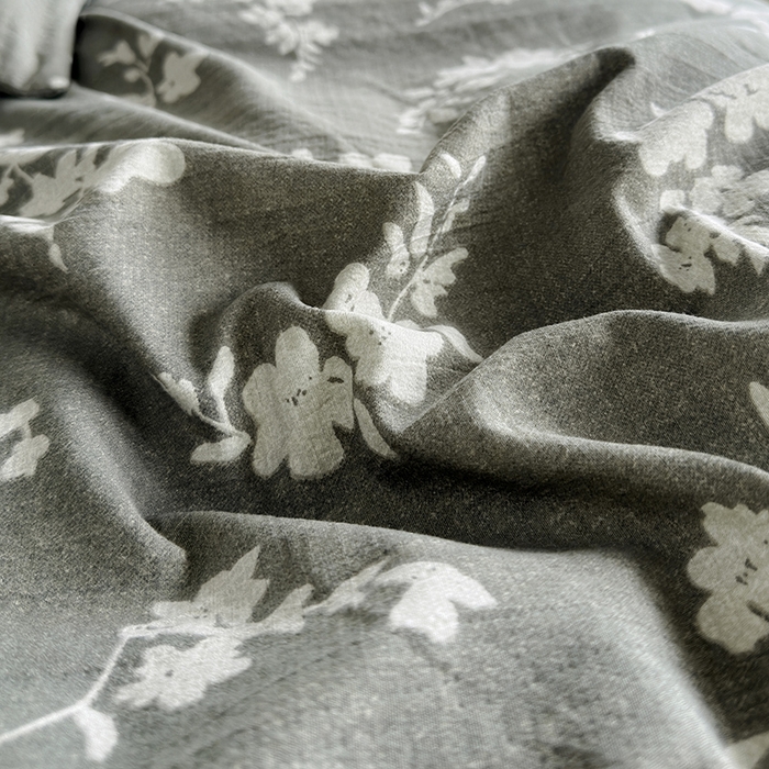 91家纺网 家纺一手货源 找家纺 卢赛尔 2025新品加厚130g高克重复古风原麻印花四件套单被套 森屿