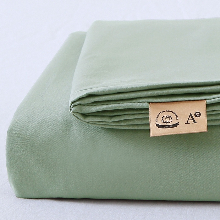 91家纺网 家纺一手货源 找家纺 晶缦 2025新款100%纯棉13376纯色喷气全棉磨毛单品被套 暖芸馨-茶卡绿