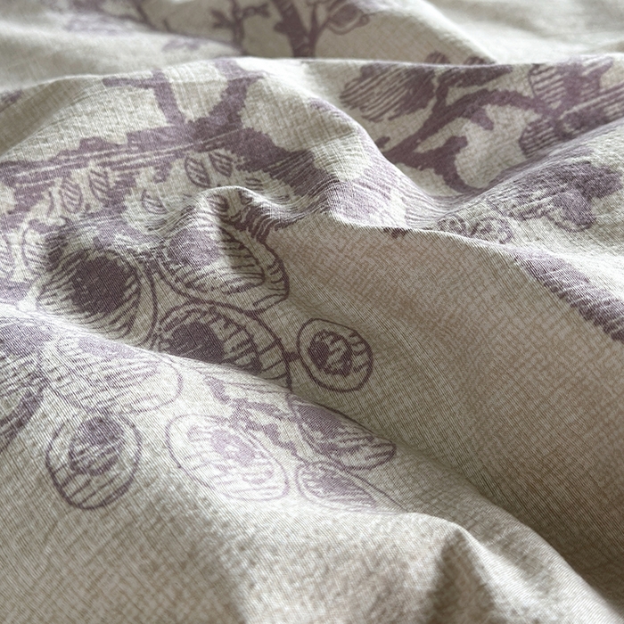 91家纺网 家纺一手货源 找家纺 卢赛尔 2025新品加厚130g高克重复古风原麻印花四件套单被套 云梦泽