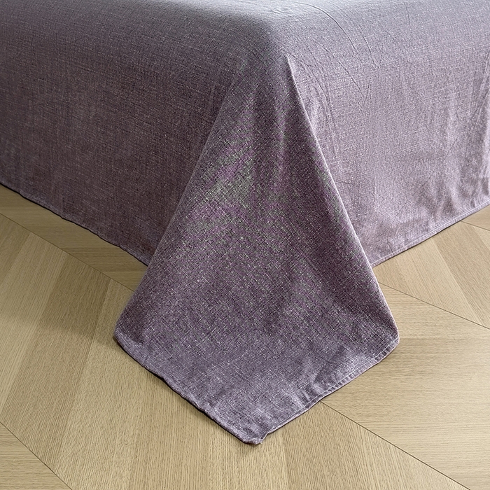 91家纺网 家纺一手货源 找家纺 卢赛尔 2025新品加厚130g高克重复古风原麻印花四件套单被套 云梦泽