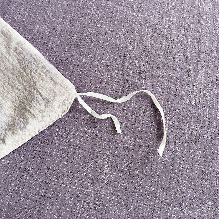 91家纺网 家纺一手货源 找家纺 卢赛尔 2025新品加厚130g高克重复古风原麻印花四件套单被套 紫苏槿