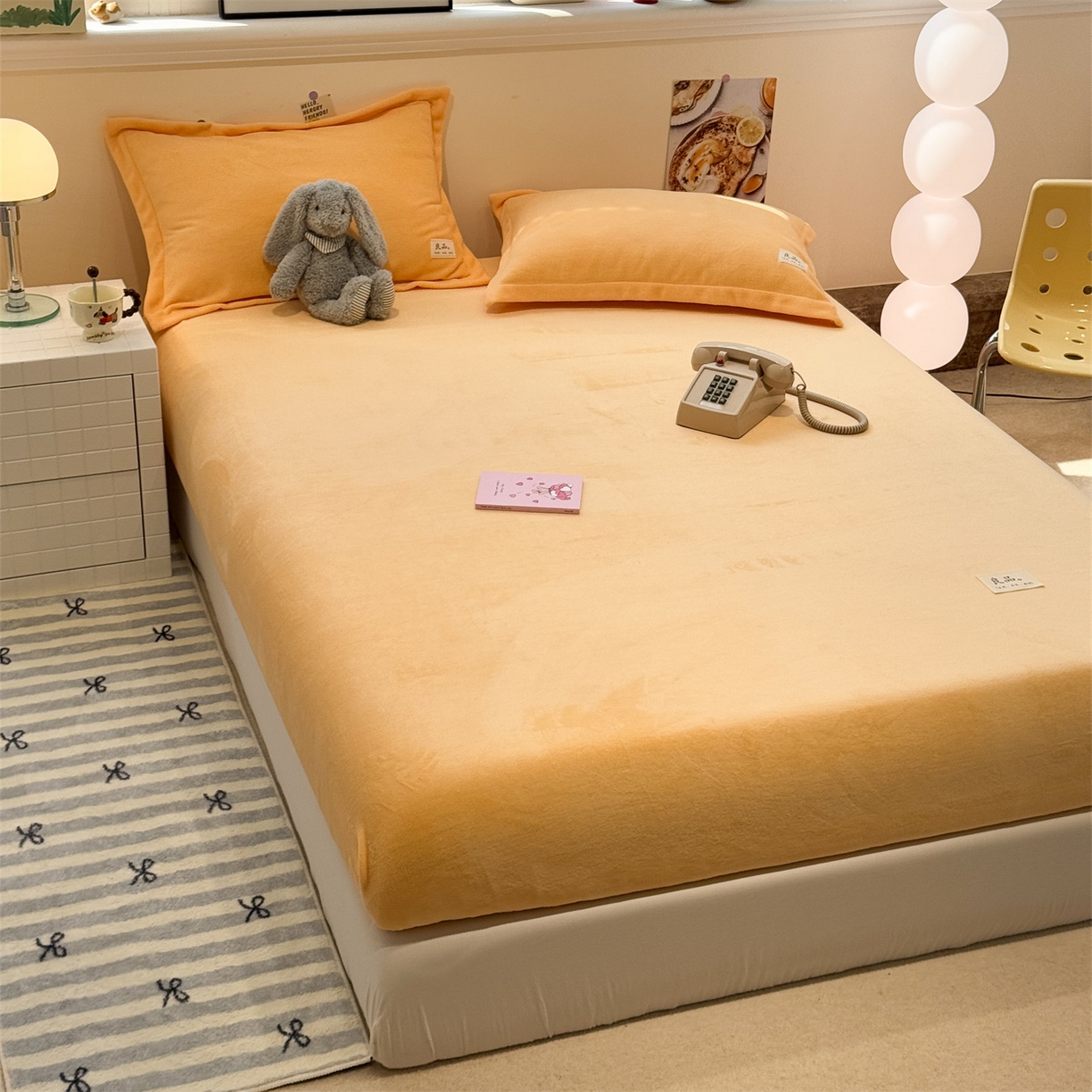 91家纺网 家纺一手货源 找家纺 857家居 2025新款高克重牛奶绒床单床笠系列 良品-亚麻黄