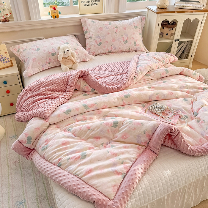 91家纺网 家纺一手货源 找家纺 梦依依 （加微信送买家秀）2025新款40支全棉豆豆被大豆被夏被冬秋被子被芯-风格二 潮汐月影