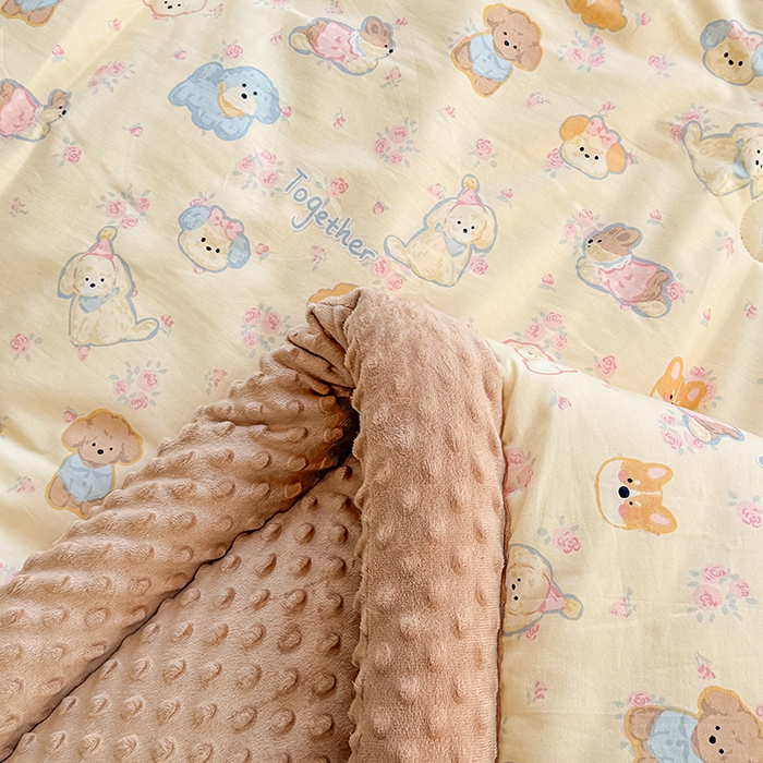 91家纺网 家纺一手货源 找家纺 梦依依 （加微信送买家秀）2025新款40支全棉豆豆被大豆被夏被冬秋被子被芯-风格二 狗狗家族