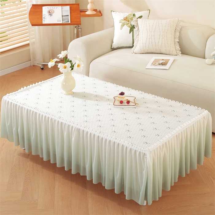 91家纺网 家纺一手货源 找家纺 共鸣沙发垫 2025新款蝴蝶结茶几垫 蝴蝶结-浅绿