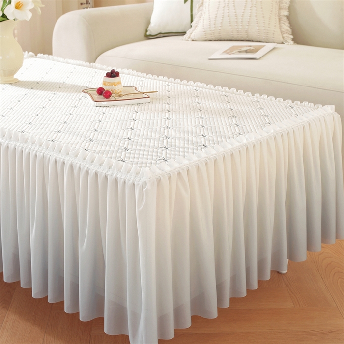 91家纺网 家纺一手货源 找家纺 共鸣沙发垫 2025新款蝴蝶结茶几垫 蝴蝶结-浅灰