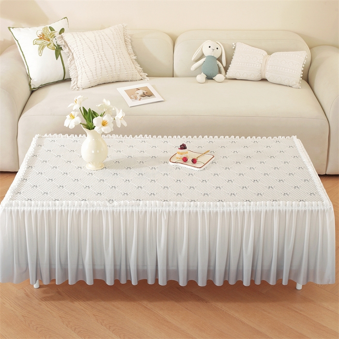 91家纺网 家纺一手货源 找家纺 共鸣沙发垫 2025新款蝴蝶结茶几垫 蝴蝶结-浅灰