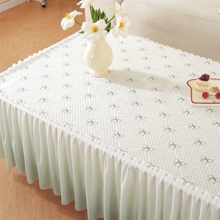 91家纺网 家纺一手货源 找家纺 共鸣沙发垫 2025新款蝴蝶结茶几垫 蝴蝶结-浅绿