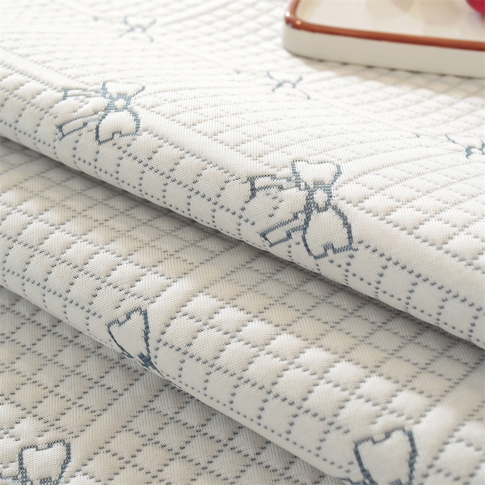 91家纺网 家纺一手货源 找家纺 共鸣沙发垫 2025新款蝴蝶结茶几垫 蝴蝶结-浅蓝