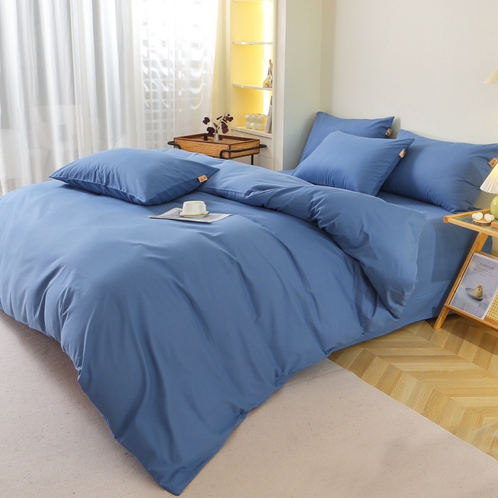 91家纺网 家纺一手货源 找家纺 晶缦 2025新款100%纯棉13376纯色喷气全棉磨毛单品被套 暖芸馨-靛青蓝