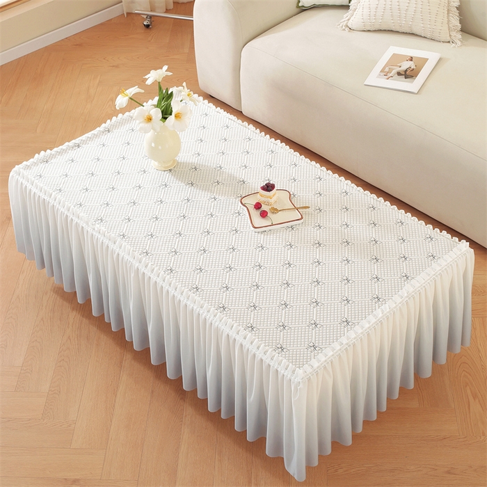 91家纺网 家纺一手货源 找家纺 共鸣沙发垫 2025新款蝴蝶结茶几垫 蝴蝶结-浅灰