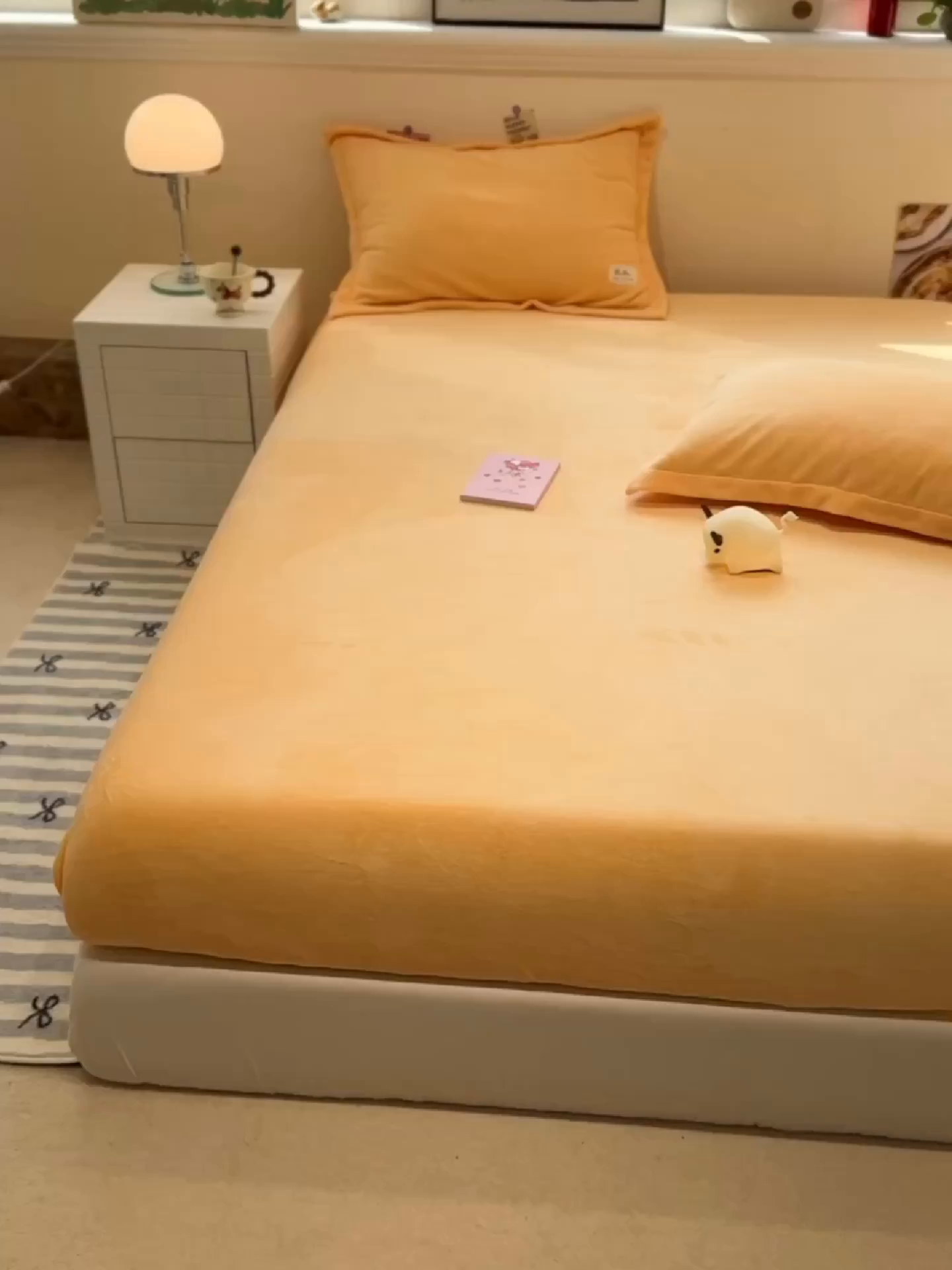 91家纺网 家纺一手货源 找家纺 857家居 2025新款高克重牛奶绒床单床笠系列 良品-亚麻黄