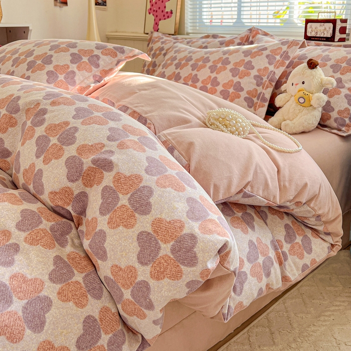 91家纺网 家纺一手货源 找家纺 （总）优选直播新款全棉磨毛喷气印花四件套加厚纯棉三件套（一字绣工艺款）学生三件套