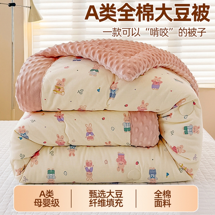 梦依依 （加微信送买家秀）2025新款40支全棉豆豆被大豆被夏被冬秋被子被芯-风格二 果冻兔
