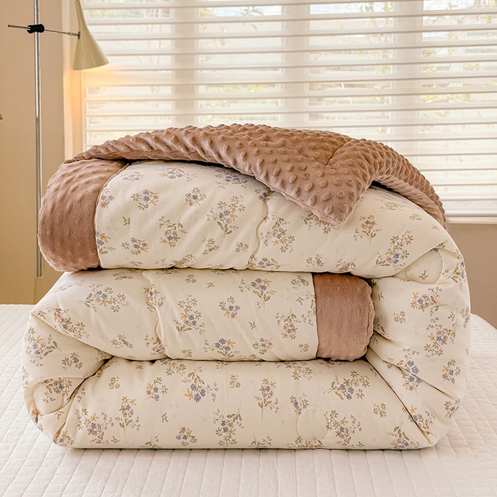 91家纺网 家纺一手货源 找家纺 梦依依 （加微信送买家秀）2025新款40支全棉豆豆被大豆被夏被冬秋被子被芯-风格二 蓝香清韵