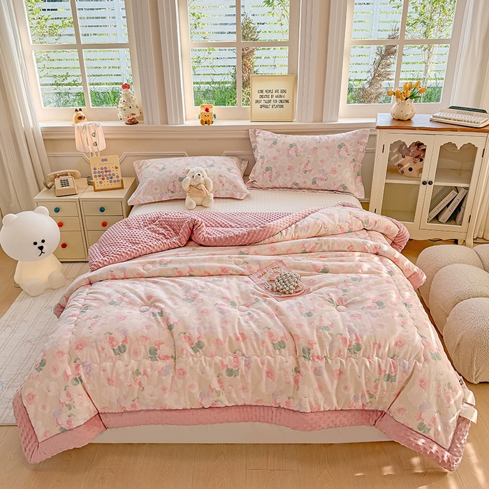 91家纺网 家纺一手货源 找家纺 梦依依 （加微信送买家秀）2025新款40支全棉豆豆被大豆被夏被冬秋被子被芯-风格二 潮汐月影