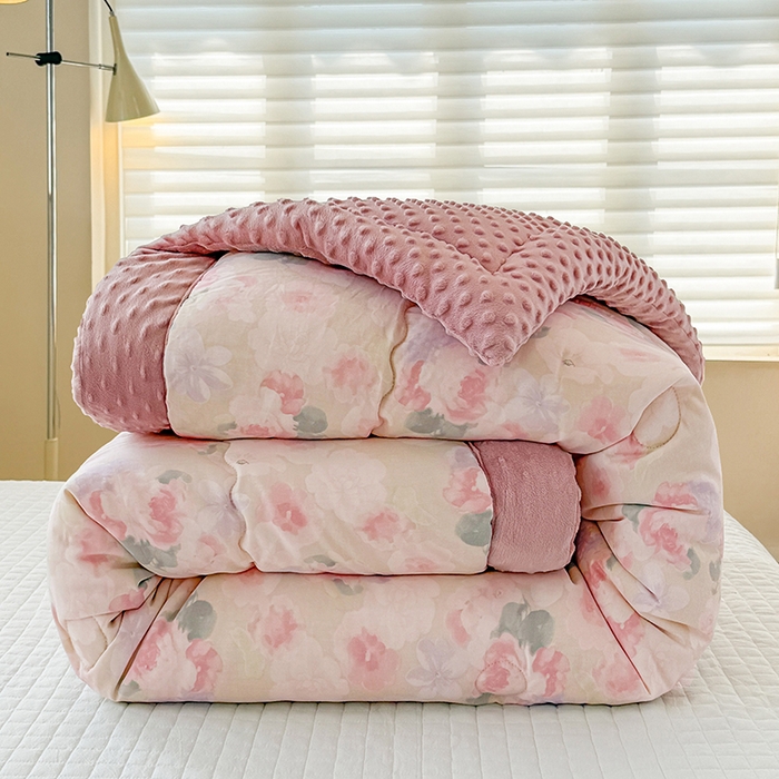 91家纺网 家纺一手货源 找家纺 梦依依 （加微信送买家秀）2025新款40支全棉豆豆被大豆被夏被冬秋被子被芯-风格二 潮汐月影