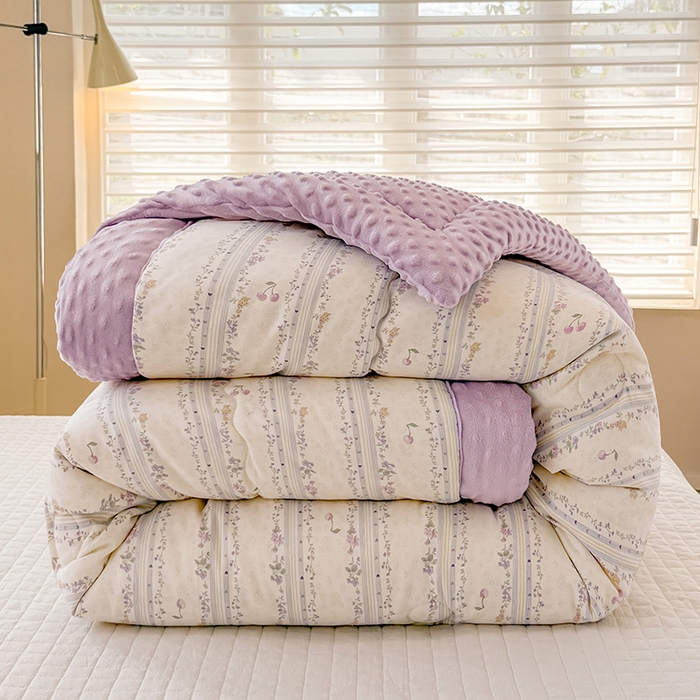 91家纺网 家纺一手货源 找家纺 梦依依 （加微信送买家秀）2025新款40支全棉豆豆被大豆被夏被冬秋被子被芯-风格二 花季时光