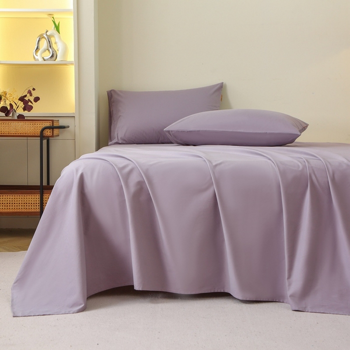 91家纺网 家纺一手货源 找家纺 晶缦 2025新款100%纯棉13376纯色喷气全棉磨毛单品被套 暖芸馨-浅陌紫
