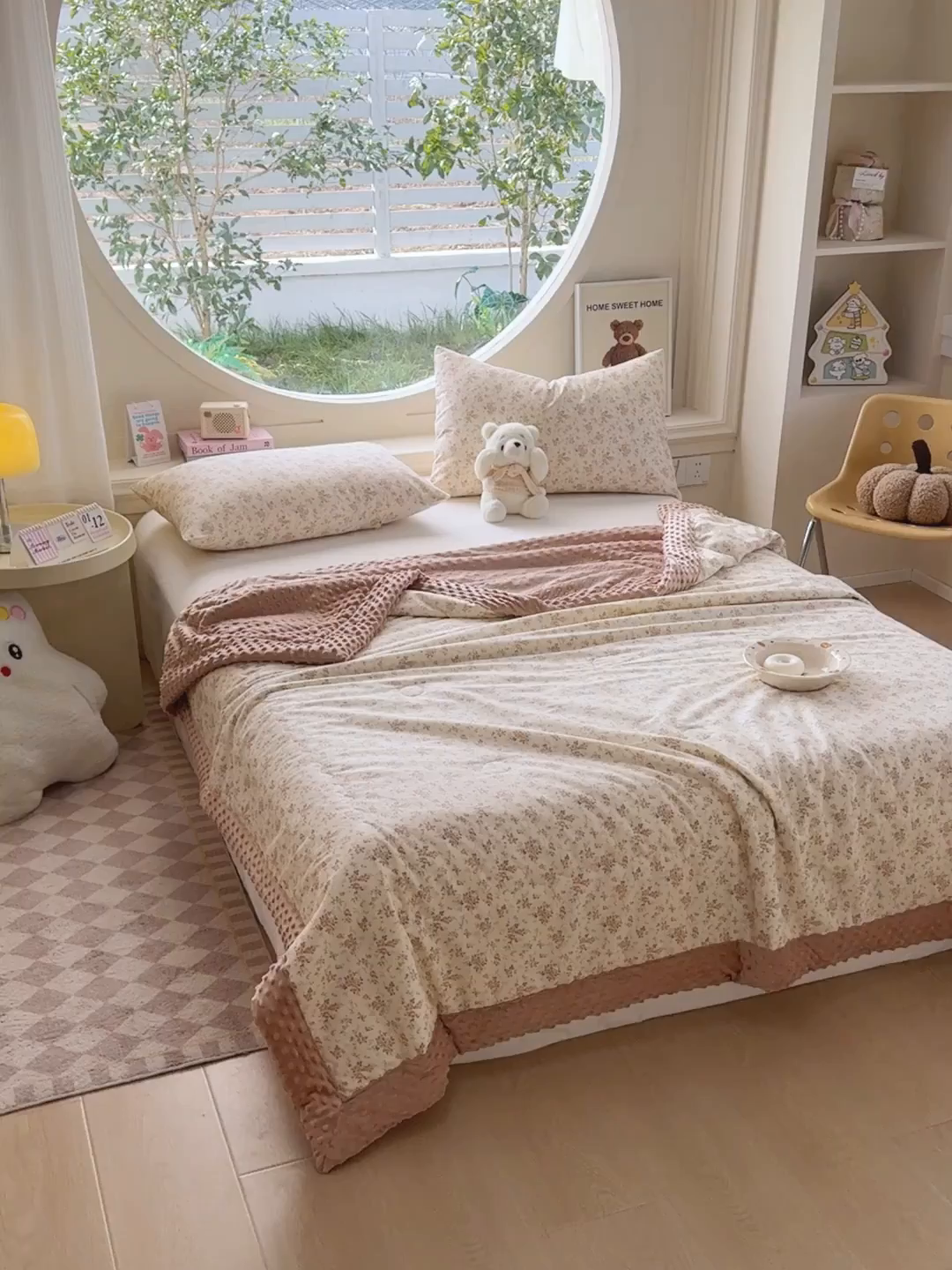 91家纺网 家纺一手货源 找家纺 梦依依 （加微信送买家秀）2025新款40支全棉豆豆被大豆被夏被冬秋被子被芯-风格二 月蓉花