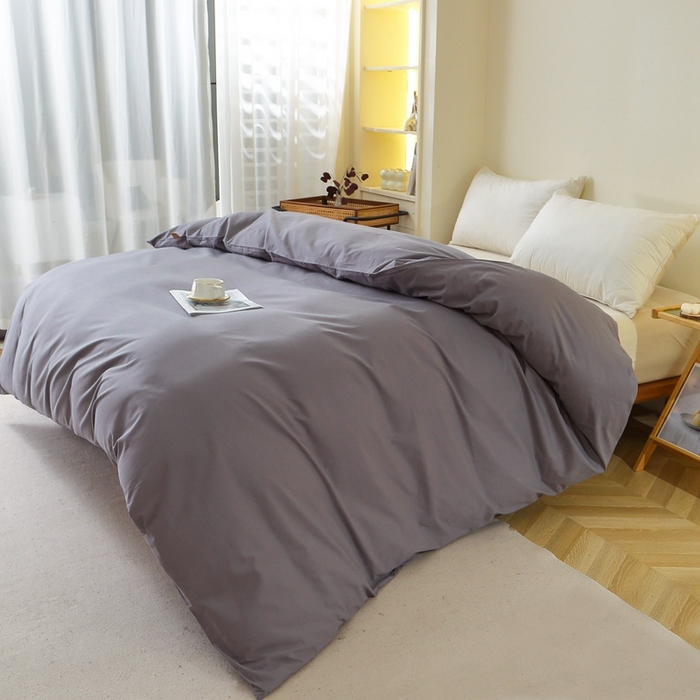 91家纺网 家纺一手货源 找家纺 晶缦 2025新款100%纯棉13376纯色喷气全棉磨毛单品被套 暖芸馨-深青灰