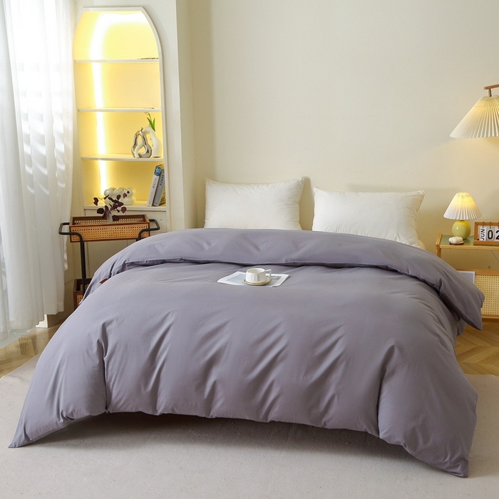 91家纺网 家纺一手货源 找家纺 晶缦 2025新款100%纯棉13376纯色喷气全棉磨毛单品被套 暖芸馨-深青灰