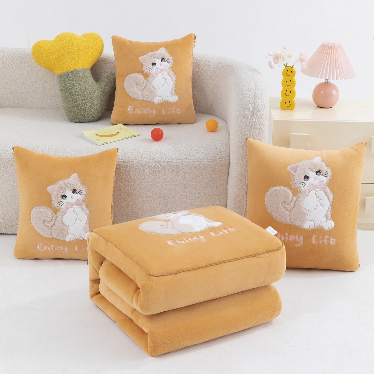 91家纺网 家纺一手货源 找家纺 （总）照世家纺 2025新款牛奶绒抗菌棉多功能抱枕被-布偶猫（P标）（控价是优惠券后不能低于 40的68，45的98, 50的119）