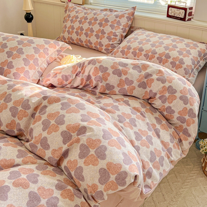 91家纺网 家纺一手货源 找家纺 优选直播新款全棉磨毛喷气印花四件套加厚纯棉三件套（一字绣工艺款）学生三件套 四叶草