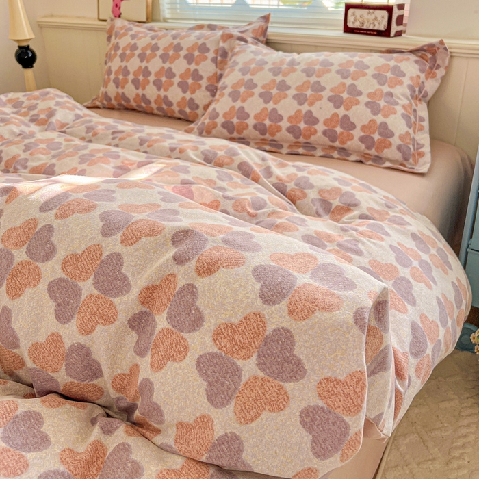 91家纺网 家纺一手货源 找家纺 优选直播新款全棉磨毛喷气印花四件套加厚纯棉三件套（一字绣工艺款）学生三件套 四叶草