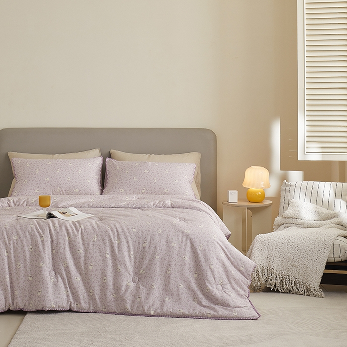 91家纺网 家纺一手货源 找家纺 暖阳 2025新款全棉A类里外贝壳三角针包边冬被被子被芯 莫伊