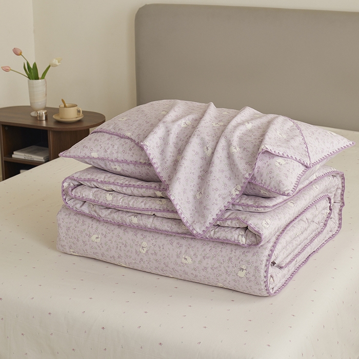 91家纺网 家纺一手货源 找家纺 暖阳 2025新款全棉A类里外贝壳三角针包边冬被被子被芯 莫伊