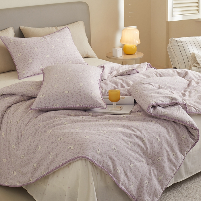 91家纺网 家纺一手货源 找家纺 暖阳 2025新款全棉A类里外贝壳三角针包边冬被被子被芯 莫伊