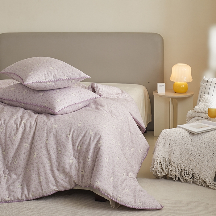 91家纺网 家纺一手货源 找家纺 暖阳 2025新款全棉A类里外贝壳三角针包边冬被被子被芯 莫伊