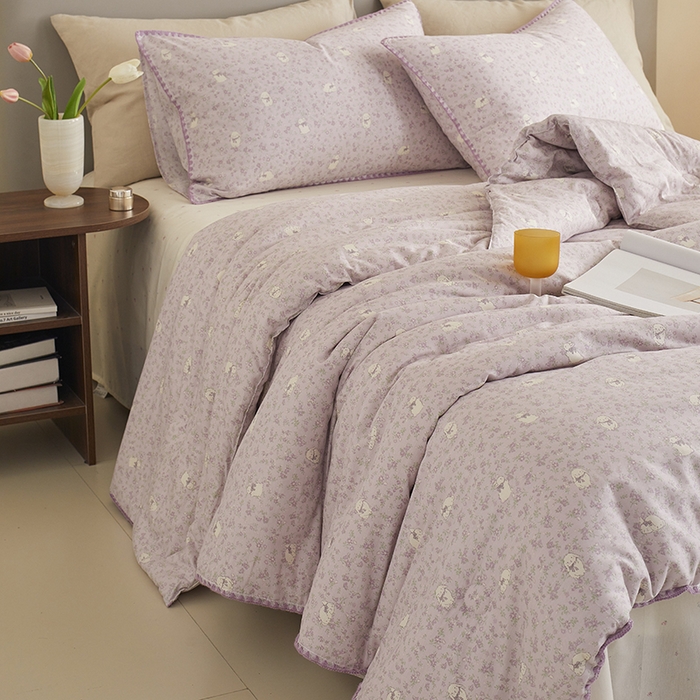 91家纺网 家纺一手货源 找家纺 暖阳 2025新款全棉A类里外贝壳三角针包边冬被被子被芯 莫伊