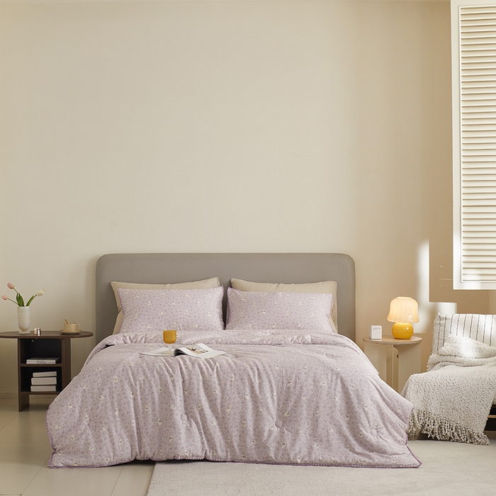 91家纺网 家纺一手货源 找家纺 暖阳 2025新款全棉A类里外贝壳三角针包边冬被被子被芯 莫伊