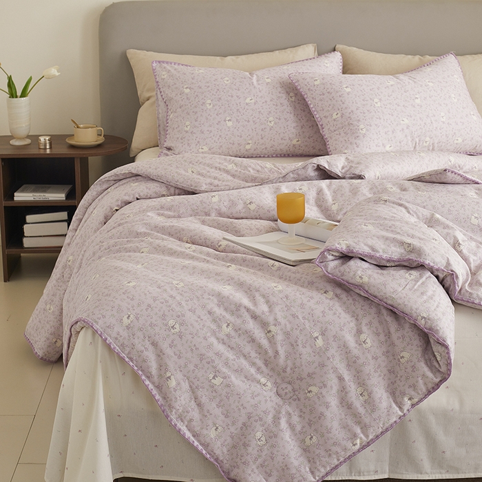 91家纺网 家纺一手货源 找家纺 暖阳 2025新款全棉A类里外贝壳三角针包边冬被被子被芯 莫伊