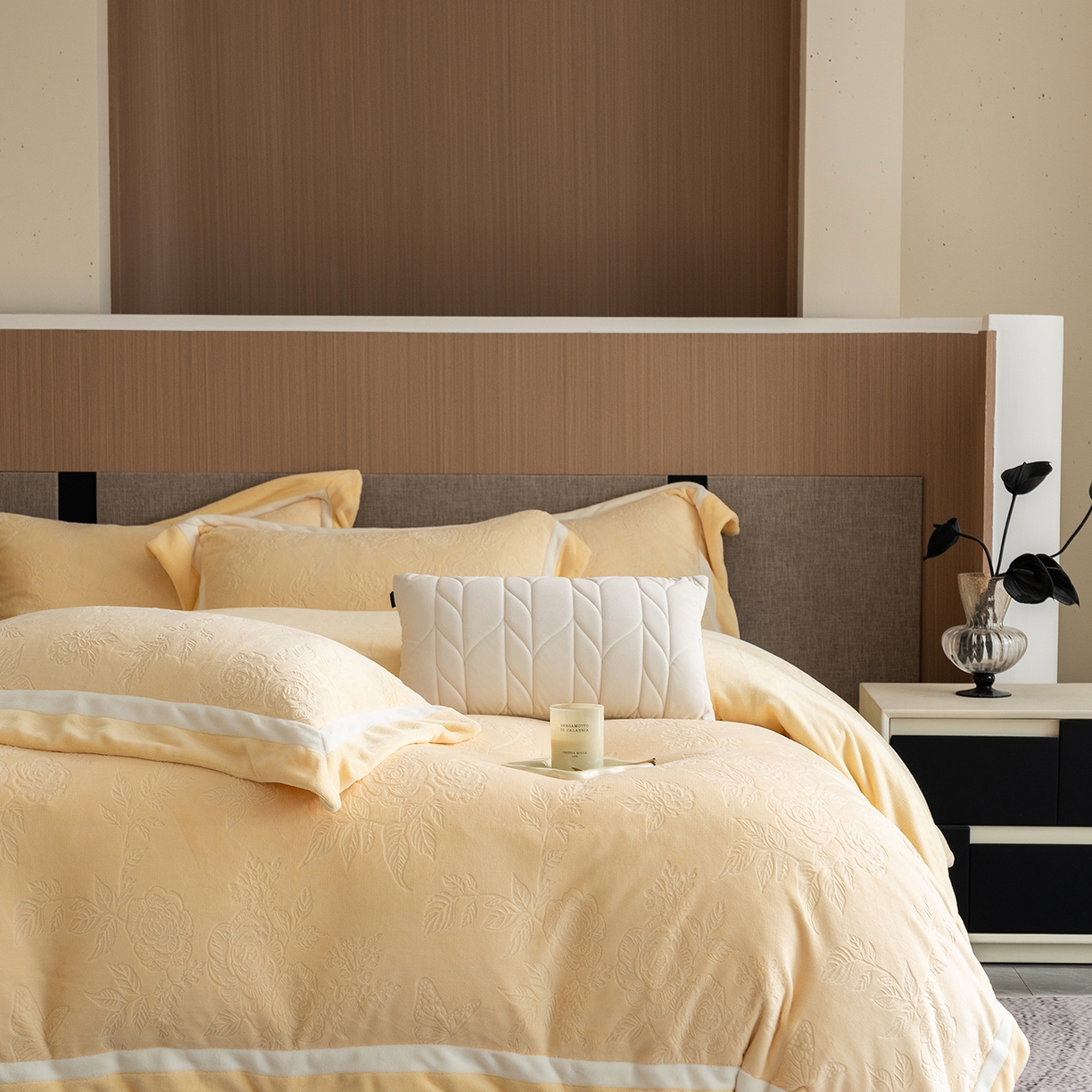 91家纺网 家纺一手货源 找家纺 （总）蓝梦 2025新款亲肤舒适牛奶绒四件套-繁花系列