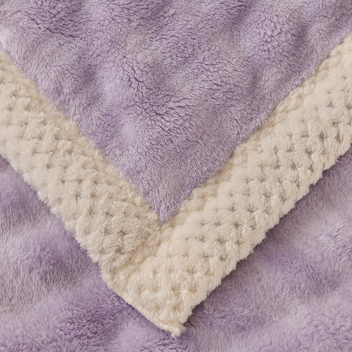 91家纺网 家纺一手货源 找家纺 爱彼家纺 2025秋冬新款玉兔云绒毛毯毯子午睡毯玉兔云绒-系列二 【简梦】-芋紫