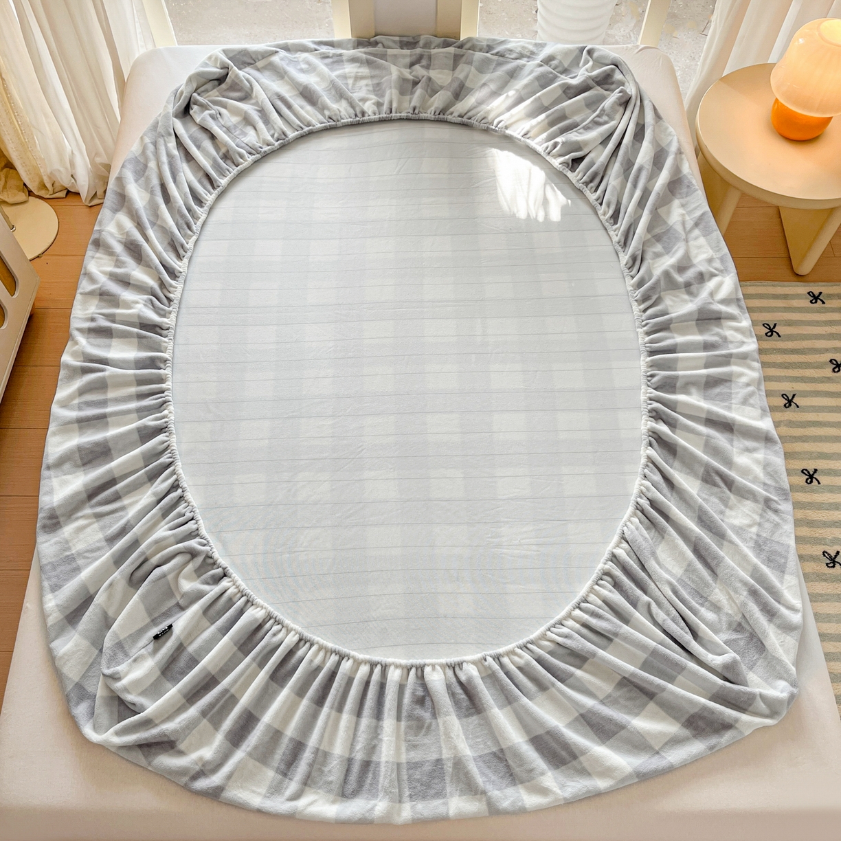 91家纺网 家纺一手货源 找家纺 乐美家纺 2025新款A类高克重牛奶绒毛巾绣床笠三件套 美好生活