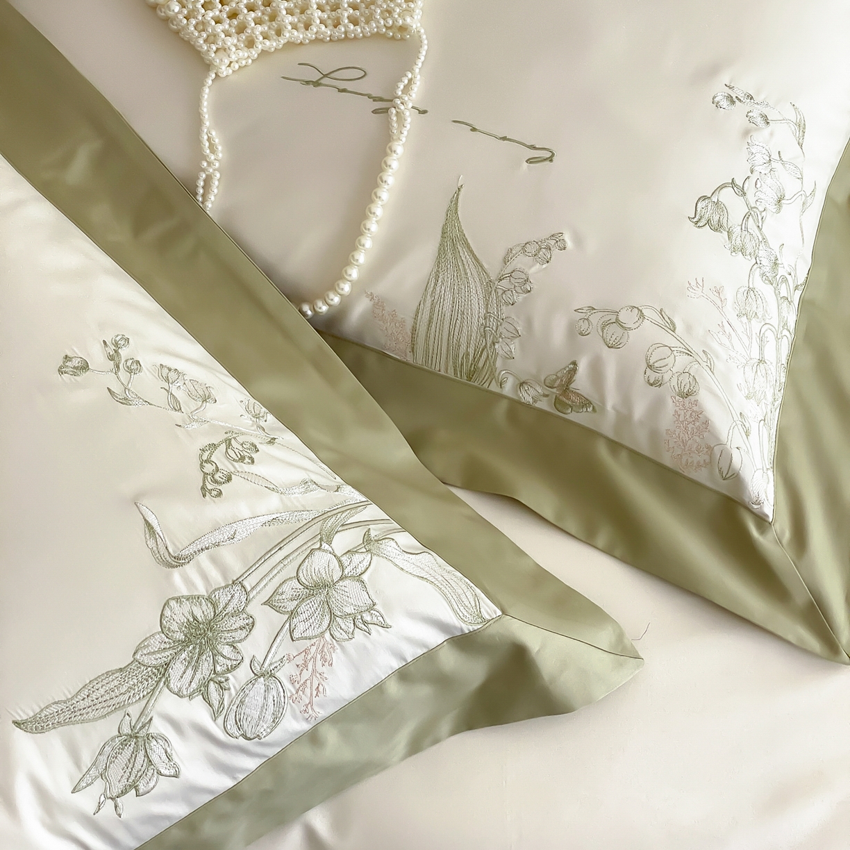 91家纺网 家纺一手货源 找家纺 （总）云栖家居 2025新品50支全棉长绒棉刺绣纯棉绣花四件套-铃兰（控价不得低于328）